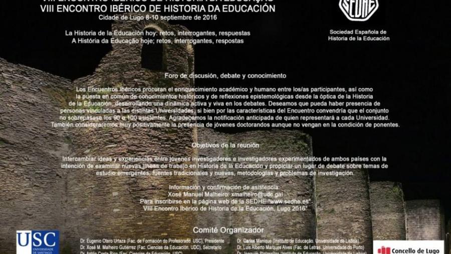 El VIII Congreso Ibérico de Historia de la Educación citará en el Campus Terra de la USC a unos 60 investigadores españoles y lusos