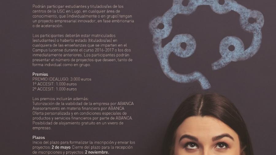 El III Premio IdeaLugo a la Innovación y el Emprendimiento cierra en noviembre el plazo para la presentación de candidaturas