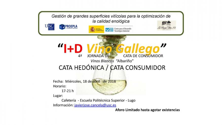 Abierta la inscripción en una nueva jornada de cata de vinos blancos de Albariño en la Escuela Politécnica Superior de Ingeniería