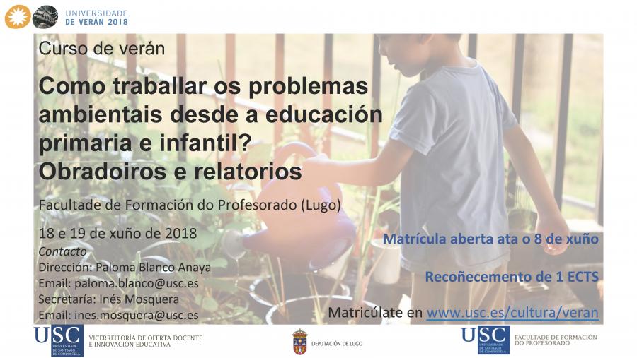Formación del Profesorado trata en un curso de verano el enfoque de los problemas ambientales desde la educación primaria e infantil