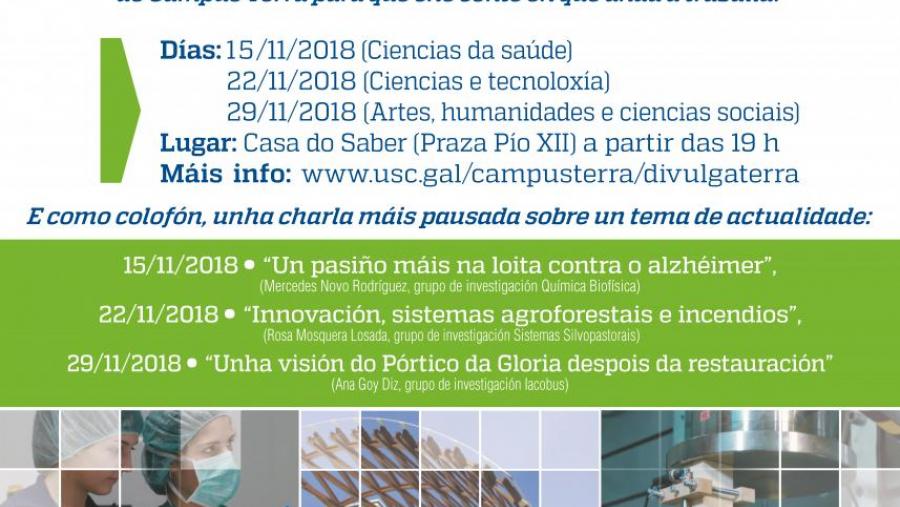 O evento de divulgación científica DivulgaTerra bota a andar este xoves 15 de novembro ás 19.00h na Casa do Saber
