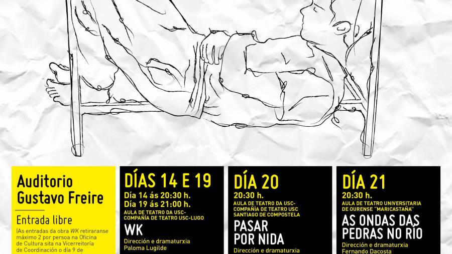 El XXIV Festival de Teatro Universitario levanta el telón en Lugo este martes con un ensayo abierto de la la obra ‘WK’ en el auditorio municipal 