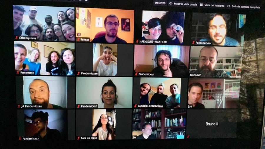 Participantes no briefing previo ao V Findecurta desenvolvido de xeito telemático