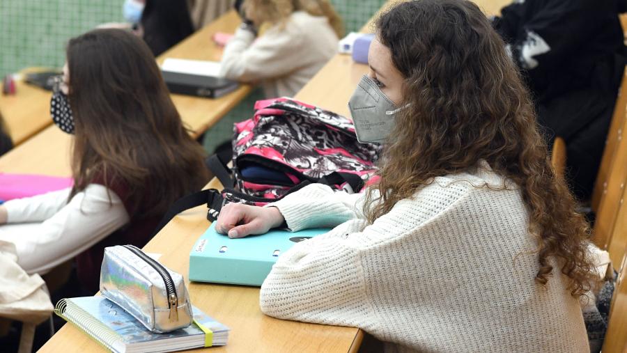 Imaxe de arquivo dunha aula na Facultade de Filoloxía da USC. FOTO: Santi Alvite