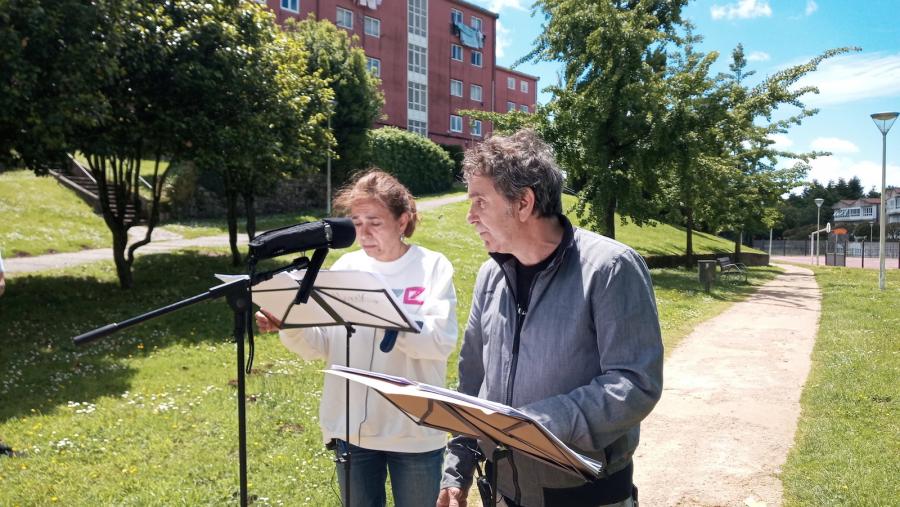Mónica García e Miguel de Lira durante a preparación de Dramawalker. FOTO: Chévere