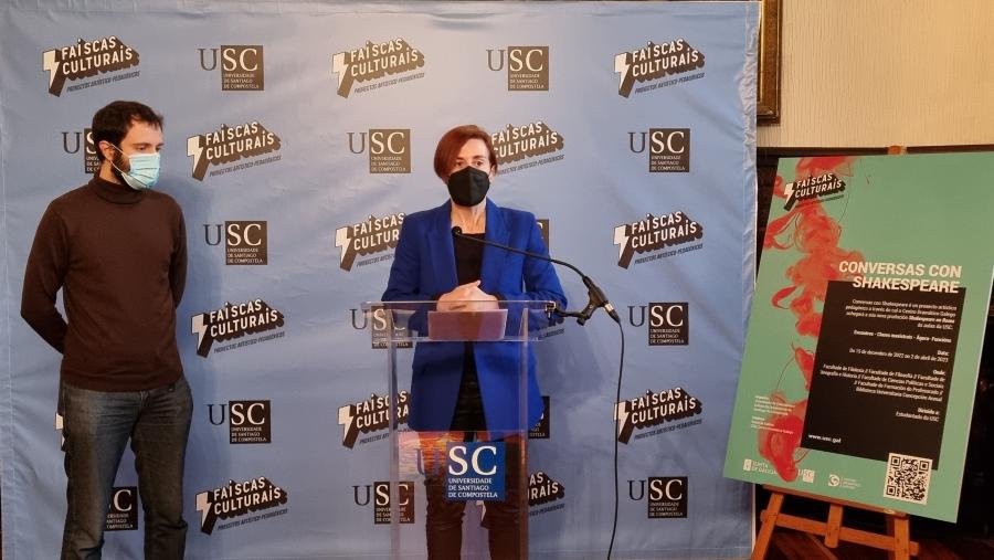 Pilar Murias e Fran Núñez na rolda de prensa celebrada en San Xerome