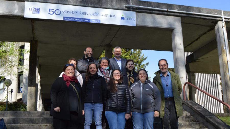 Produtores e de lúpulo e investigadores italianos con investigadores da USC, na EPS de Enxeñaría