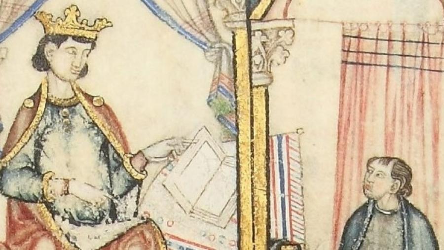 O rei Afonso X O Sabio nunha miniatura das 'Cantigas de Santa María'