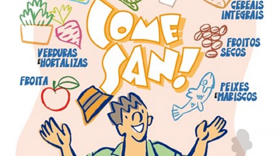 Detalle da imaxe dunha campaña educativa para a mellora da dieta realizada pola Cátedra de Vida Saudable da USC