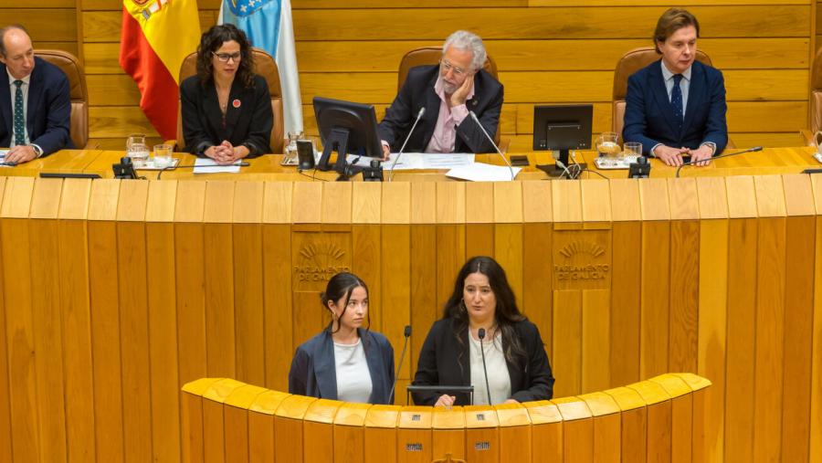 As estudantes da USC expuxeron as demandas en favor dunha educación para todas as persoas