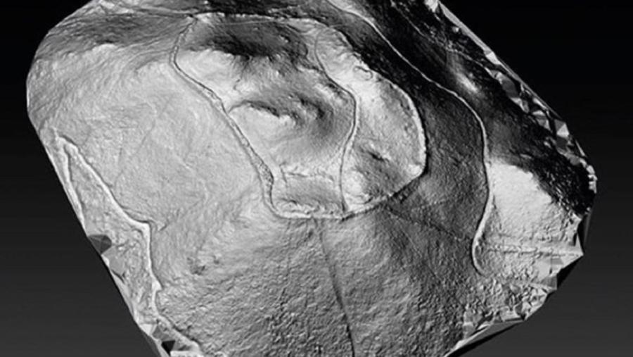 Modelo Dixital do Castro Valente, onde se aprecia a súa muralla