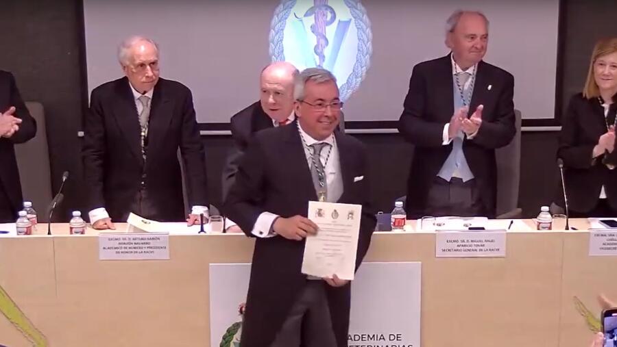 O profesor Cifuentes durante o acto de ingreso que tivo lugar en Madrid