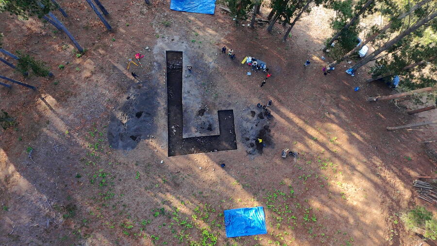 Imaxe tomada dende un dron do proceso de excavación desta campaña de 2025. Foto: Serafín G. Veiga Prieto