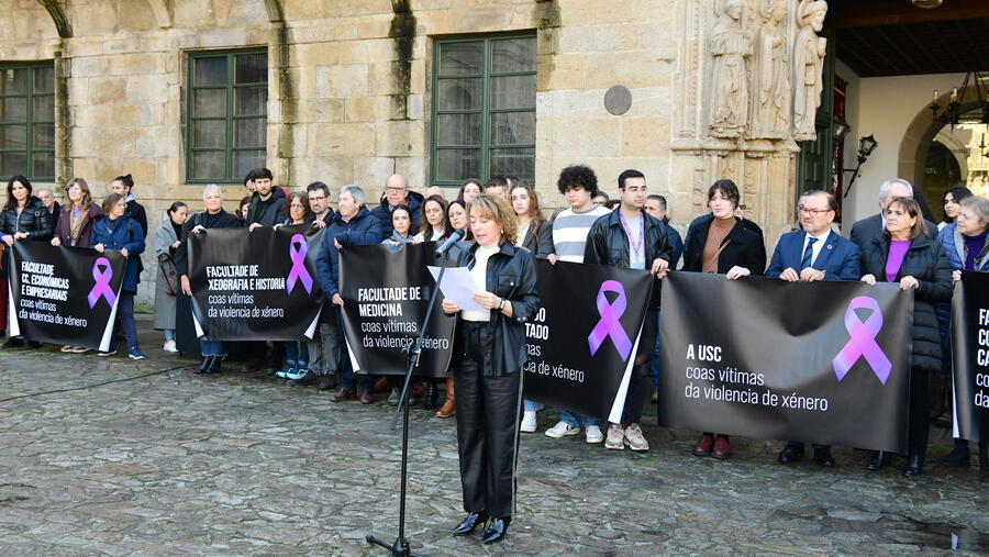 Foto de arquivo do acto do 25N na USC do ano 2024. Foto: Santi Alvite