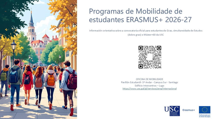 Programa de Mobilidade de estudantes ERASMUS+ 2026-27